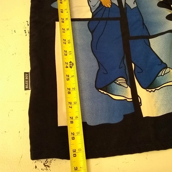 Blue Boy Mens Shirt Blue White Black Short Sleeve Button Down  M/48 Korea - Picture 5 of 6